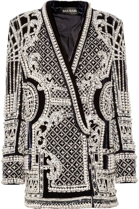 balmain beaded jacket replica|balmain blazer.